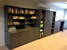 Custom Size Modualr Wall Units Made Up Of A Mixture Of Our Credenza, Bookcase, Storage Units